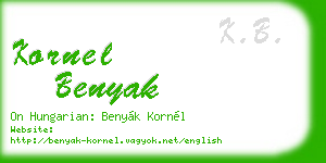 kornel benyak business card