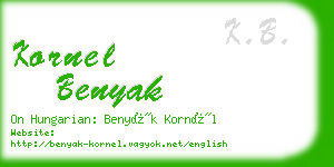 kornel benyak business card
